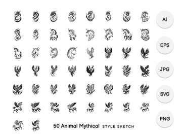 Animal Mythical Element Draw Black preview picture