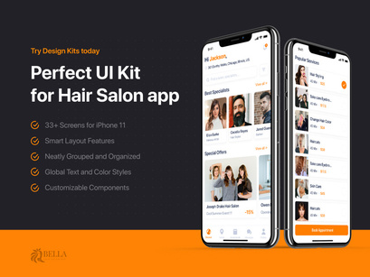 Bella - Hair Salon UI Kit for Adobe XD