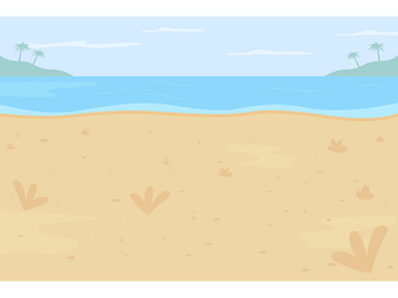 Tropical beach flat color vector illustration preview picture