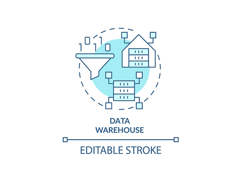 Data warehouse turquoise concept icon