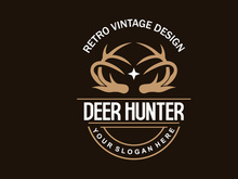 Deer Logo Deer Hunter Vector Forest Animal Design