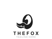 Wild Fox animal Logo Design, Emblem minimal foxes, abstract orange fox Concept, Creative Symbol