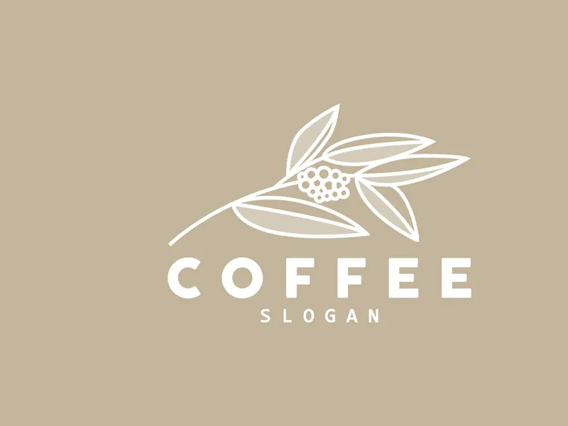 vintage retro design logo coffee bean drink simple concept illustration template
