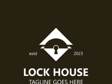 Lock House secure logo design, smart key home vector concept template preview picture