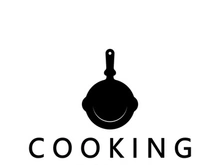 frying pan and spatula logo, kitchen cooking equipment, for business, company, restaurant