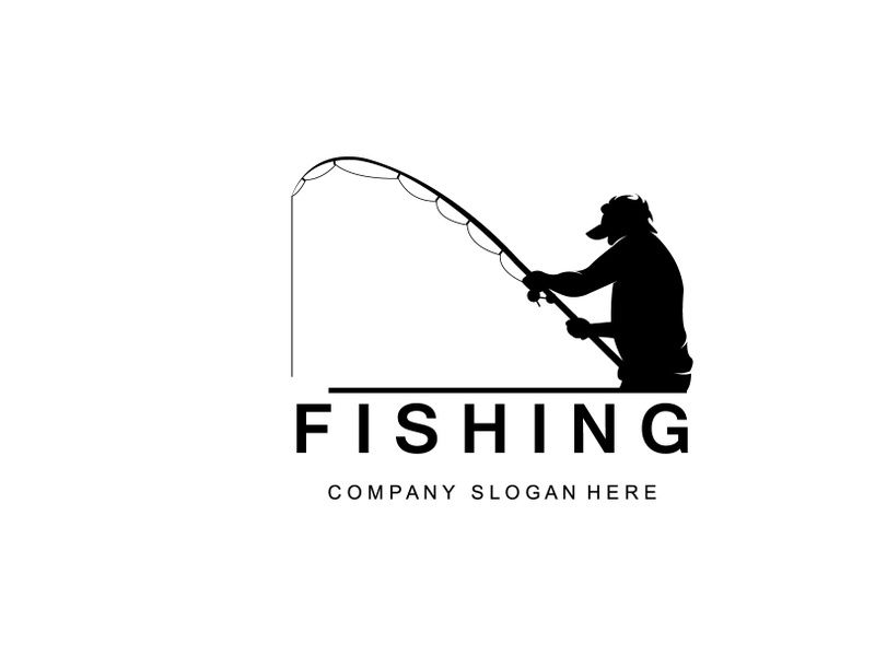 Fishing Logo Design, Fish Hunting Vector Illustration