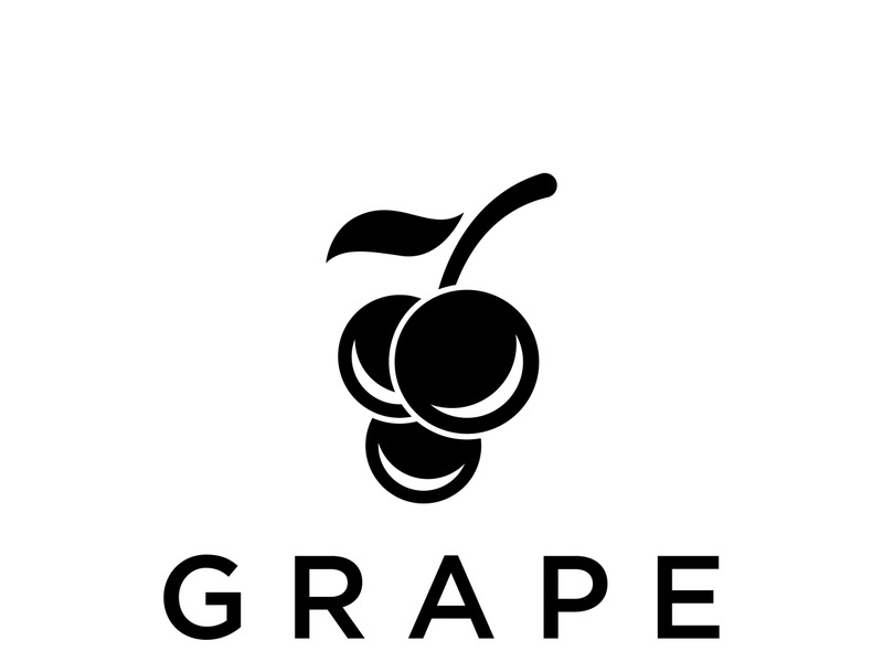 Natural organic grapes logo design for business,wine shop, organic.