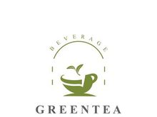 Green tea logo, herbal, organic health minimal design template