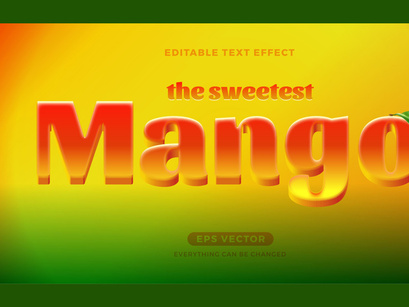 The Sweetest Mango editable text effect style in natural red color ideal for flyer, banner, signage, and graphic promo