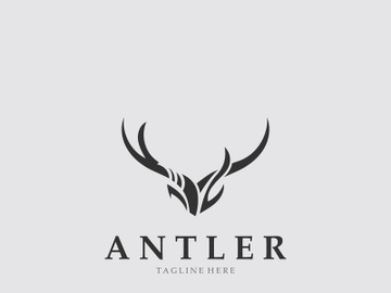Deer antler logo for hunting and adventure community in nature simple and elegant symbol preview picture