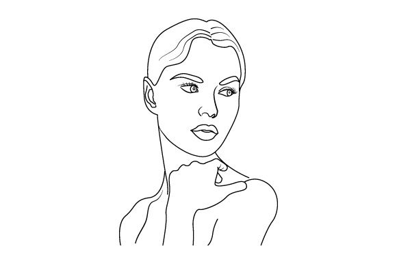 Line Art Flower Drawing Women