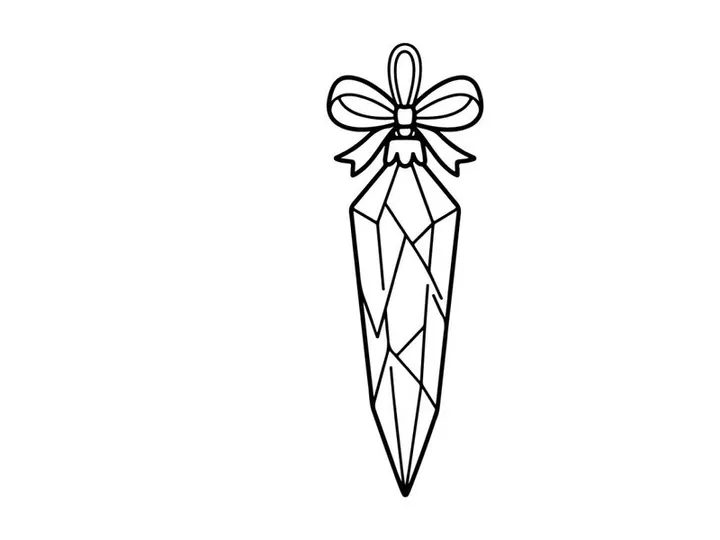 Elegant diamond-shaped Christmas ornament with floral bow vector illustration for festive designs