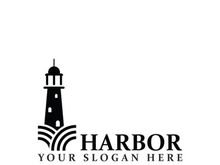 Lighthouse icon logo and vector illustration beacon tower design vintage symbol