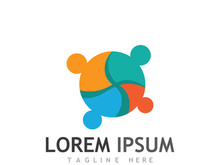 Creative people community group logo design.