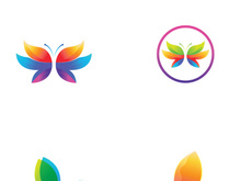 Beautiful and colorful butterfly creative logo design.