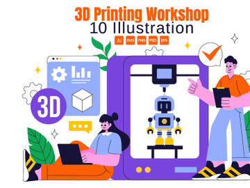 10 3D Printing Workshop Illustration preview picture