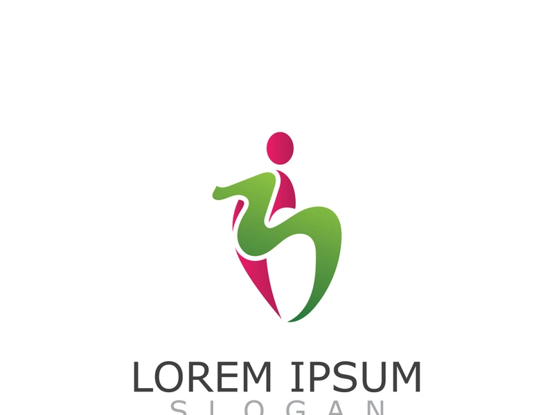 People active abstract logo business and healthy design vector template