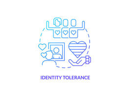 Identity tolerance blue gradient concept icon preview picture