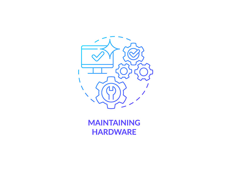 Maintaining hardware blue gradient concept icon