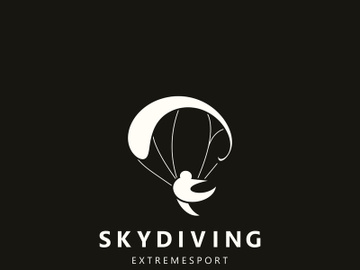 Skydiving logo sport high adventure Inspiration Silhouette Paragliding Template preview picture