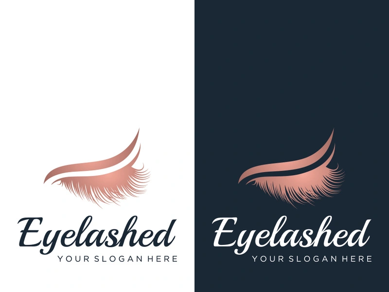 Luxurious and colorful eyelash extension logo.