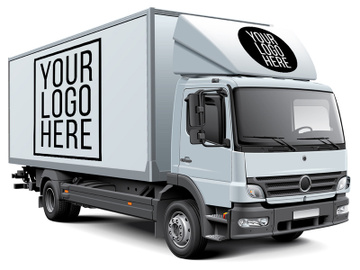 White Box Truck Free Mockup preview picture
