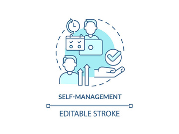 Self-management turquoise concept icon preview picture