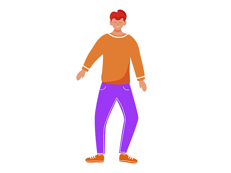 Dancing boy flat vector illustration