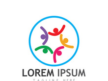 Community of people logo design with creative idea.