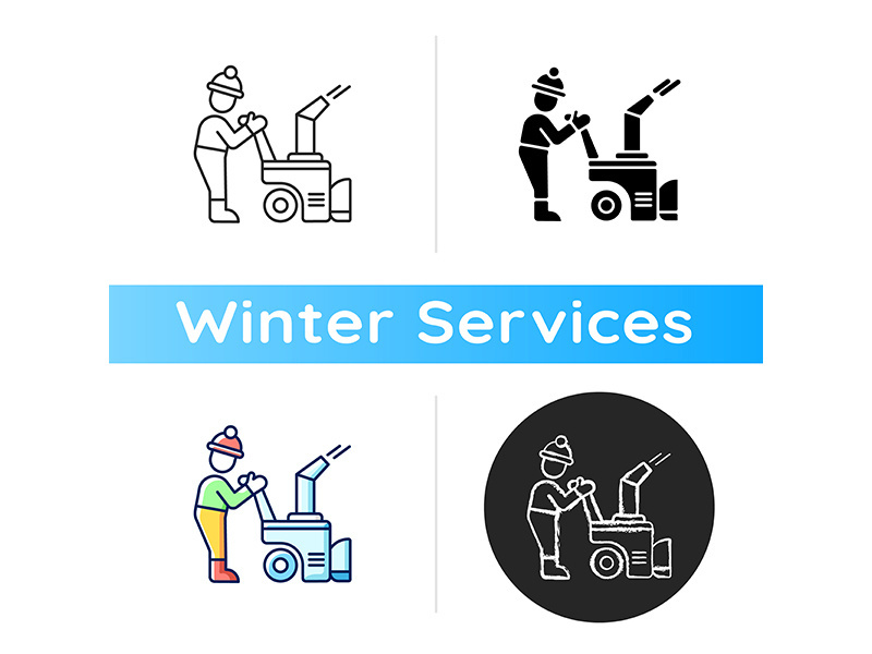Snow sweeping icon