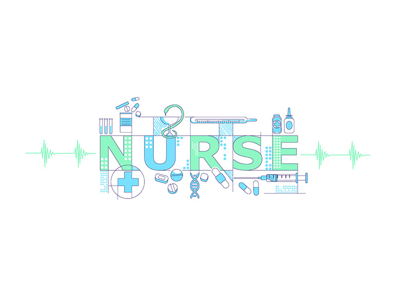 Nurse word concepts word concepts thin line vector banner