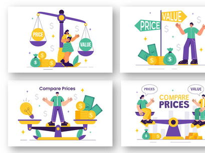 9 Compare Prices Economy Illustration