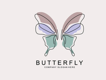 Butterfly Logo Design, Beautiful Flying Animal, Company Brand Icon Illustration, Screen Printing, Salon