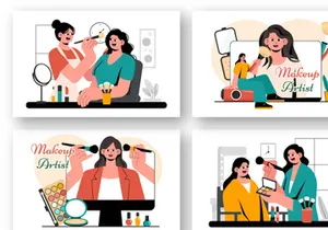 9 Professional Makeup Artist Illustration