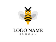 Bee logo vector icon illustration design