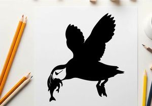 Silhouette of an eagle catching a fish in mid air