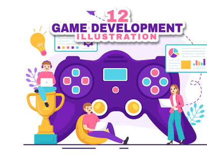 12 Video Game Development Illustration