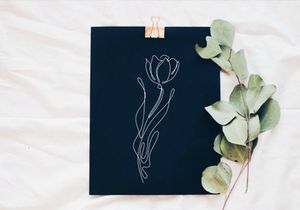 Abstract Flower Tulip continuous line drawing art singulart aesthetic simple