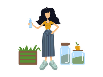 Zero waste flat cartoon vector illustration preview picture