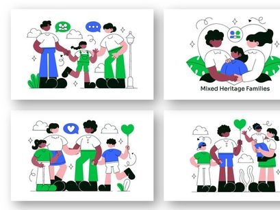 10 Mixed Heritage Families Illustration
