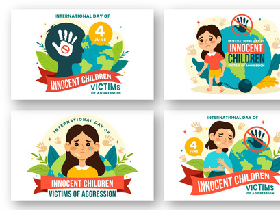 12 Children Victims of Aggression Illustration