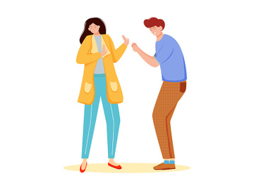 Trouble relationship flat vector illustration preview picture