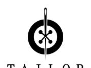 tailor logo icon illustration template combination of buttons for clothes, thread and sewing machine, for clothing product design, convection companies, fashion in vector form