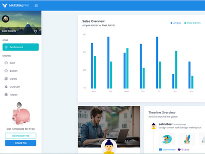 MaterialPro Free NuxtJs Admin Dashboard Template