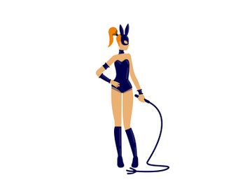 Dominatrix flat color vector faceless character preview picture