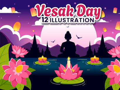 12 Vesak Day Celebration Illustration