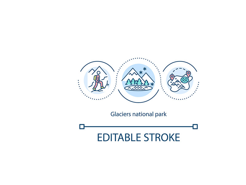 Glaciers national park concept icon