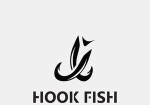 Hook Fishing logo simple and modern vintage rustic vector design style template illustration