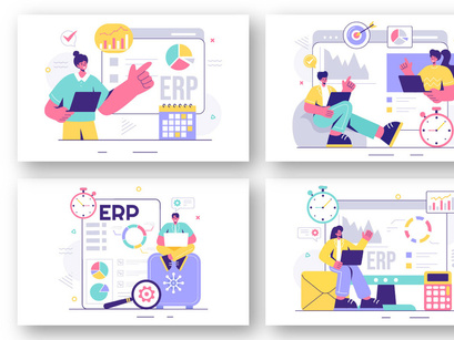 10 ERP Enterprise Resource Planning System Illustration