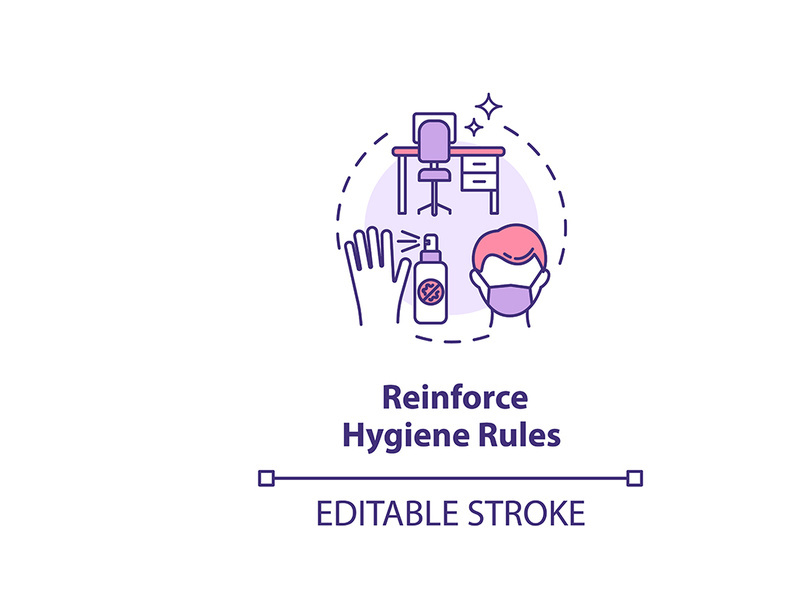 Reinforce hygiene rules concept icon